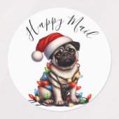 パグカインモダンかわいい水彩レトロクラシック ラベル (デザイン1)