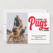 パグカスタマイズドグのクリスマス写真カスタム写真 シーズンカード (正面)