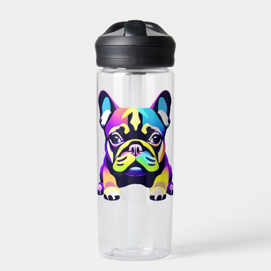 パグカラフルドッグパピー ウォーターボトル (正面)