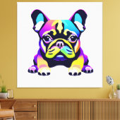 パグカラフルドッグパピー キャンバスプリント (インサイチュ (リビング))