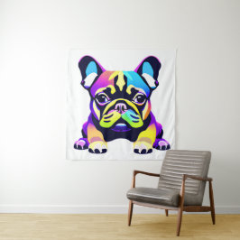 パグカラフルドッグパピー タペストリー
