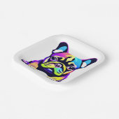 パグカラフルドッグパピー ペーパープレート (傾斜あり)