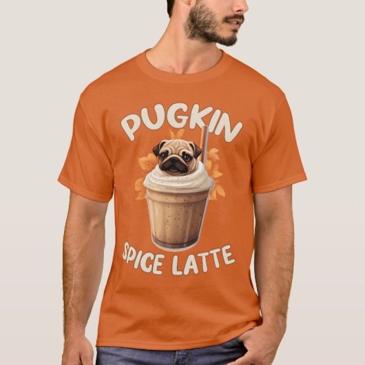 パグキンスパイスラテ ジョーク コーヒー Tシャツ (正面)