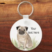 パグキーリンパーソナライズされたグ キーホルダー (正面)