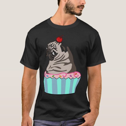 パグクラシックカップケーキTシャツ261 Tシャツ (正面)