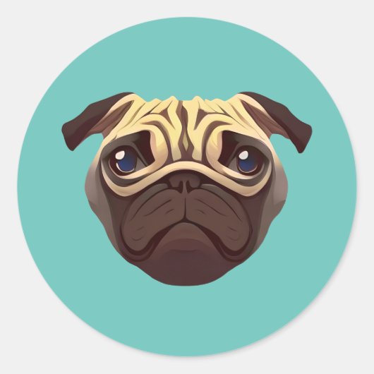 パグクラシック丸 ラウンドシール (正面)