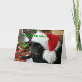 パグクリスマスカード シーズンカード
