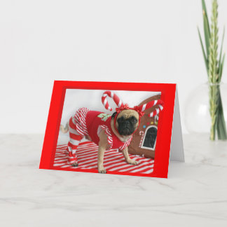 パグクリスマスカード シーズンカード