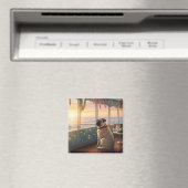 パグクリスマスクルーズ：パームのホリデーディライト マグネット (インサイチュ (食洗機))