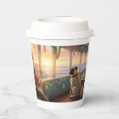 パグクリスマスクルーズ:パームのホリデーディライト 紙コップ (裏面)