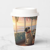 パグクリスマスクルーズ:パームのホリデーディライト 紙コップ (正面)