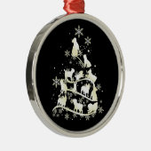 パグクリスマスツリーパグ恋人クリスマス最高のギフト2022 メタルオーナメント (右)