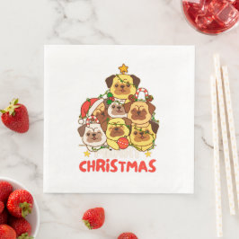 パグクリスマスツリーメリークリスマス