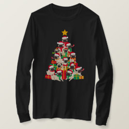 パグクリスマスツリー Tシャツ