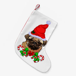 パグクリスマスメリー スモールクリスマスストッキング