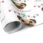 パグクリスマスラッピング紙 ラッピングペーパー (ロールコーナー)