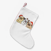 パグクリスマス動物かわいい犬の休日 スモールクリスマスストッキング (正面 (吊り時))