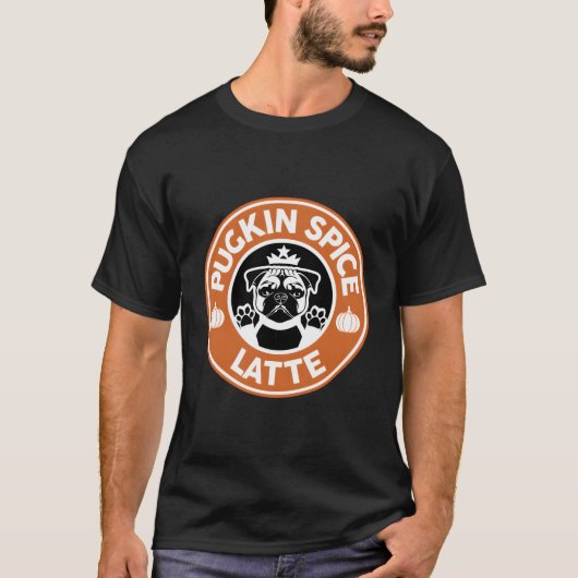 パグコーヒーラバーパグキンスパイスラテ Tシャツ (正面)