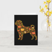 パグサンクスギビング犬の恋人秋コーヒーカボチャSpi カード (黄色い花)