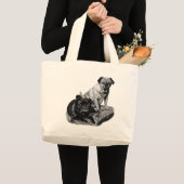 パグサングラス トートバッグ 喜び (正面(商品))