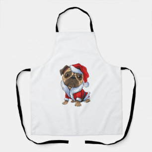 パグサンタコスチュームクリスマスパジャマかわいい犬の子犬 エプロン