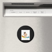 パグサーフィンサーフボードパグメガネ着用 マグネット (インサイチュ (食洗機))