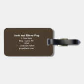 パグシルエットとハートパーソナライズされたドッグ恋人 ラゲッジタグ (裏面横)