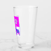 パグシルエットドッグ&ポーピンクとブルースクエア タンブラーグラス (左)