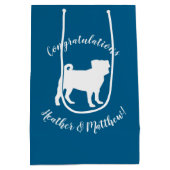 パグシルエットベビーシャワー ミディアムペーパーバッグ (裏面)