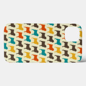 パグシルエット |レトロの色の犬型パターン Case-Mate iPhoneケース (裏面 (横))