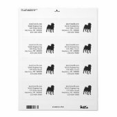 パグシルエット-背景色を選択 ラベル (フルシート)