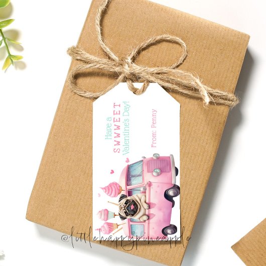 パグスウィートバレンタインデーのギフトラベル ギフトタグ