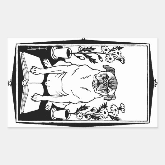 パグステッカー 長方形シール (正面)