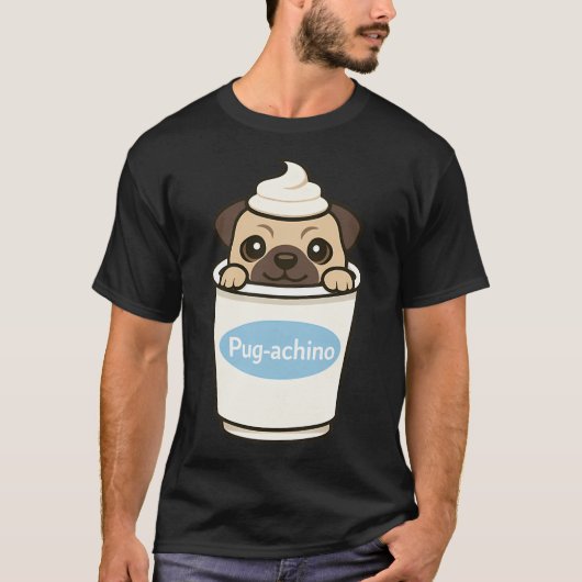 パグチーノ パグ 犬 Tシャツ (正面)