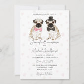 パグテーマポーハートドッグ結婚ズ 招待状 (正面)