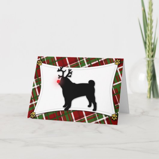 パグトナカイクリスマスカード シーズンカード (正面)