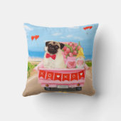 パグドグバレンタインズデイトラックハート クッション (裏面)