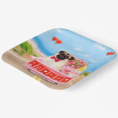 パグドグバレンタインズデイトラックハート ペーパープレート (傾斜あり)