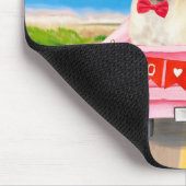 パグドグバレンタインズデイトラックハート マウスパッド (コーナー)