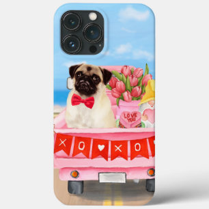 パグドグバレンタインズデイトラックハート iPhone 13 PRO MAXケース