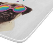 パグドッグとハートバレンタインデー カッティングボード (角)