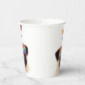 パグドッグとハートバレンタインデー 紙コップ (左)