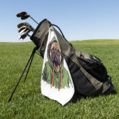 パグドッグウェアグリーンフード付きスウェットシャツ ゴルフタオル (グリーン)