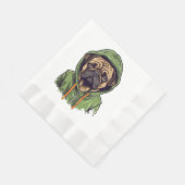 パグドッグウェアグリーンフード付きスウェットシャツ 縁ありランチョンナプキン (角)