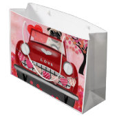 パグドッグカーとハートバレンタイン ラージペーパーバッグ (裏面アングル)