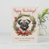 パグドッグクリスマスハッピーパウィーデイズハウリデイズ シーズンカード (スタンド正面)