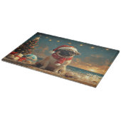 パグドッグクリスマスヴィンテージビーチ カッティングボード (角)