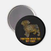 パグドッグシルエットおもしろいハロウィンマグネット マグネット (正面/裏面)