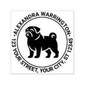 パグドッグスタンディングシルエット名差出人住所 セルフインキングスタンプ (デザイン)