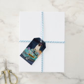 パグドッグハロウィーントラック怖い夜 ギフトタグ (より糸付き)